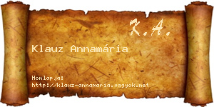 Klauz Annamária névjegykártya