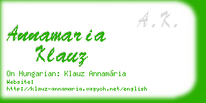 annamaria klauz business card