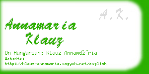 annamaria klauz business card